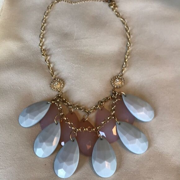 Light Blue and Pink Pastel Statement Necklace!! - Picture 1 of 5